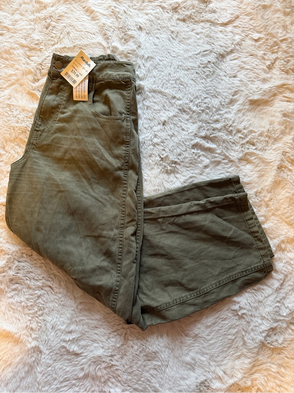 Wide-Leg Utility Pants in Olive Green by Madewell